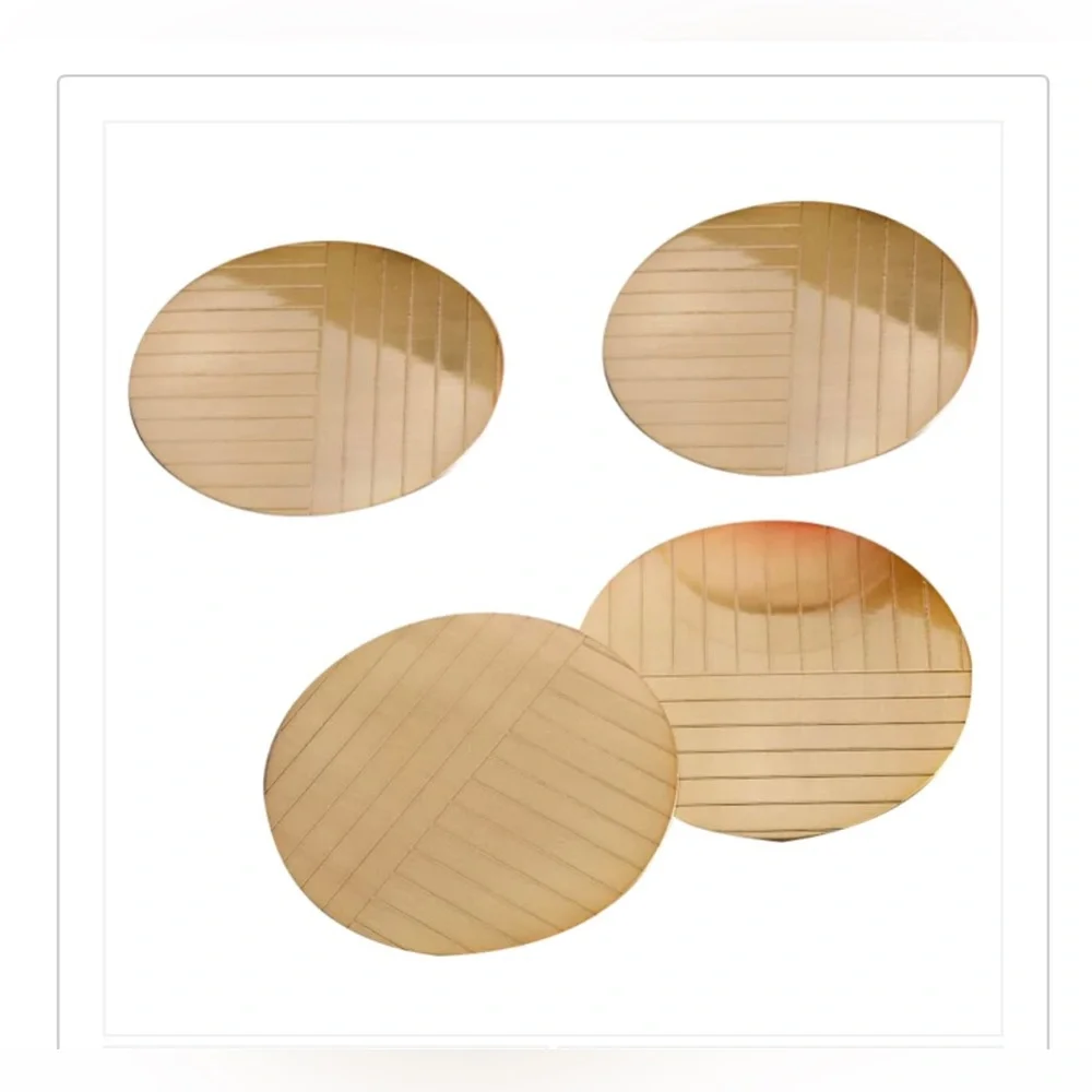 West elm Linear Brass Coasters set of 4